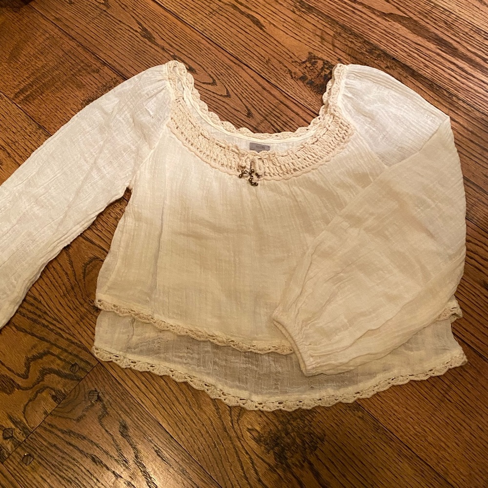 Ecoté anthropologie white tunic shirt